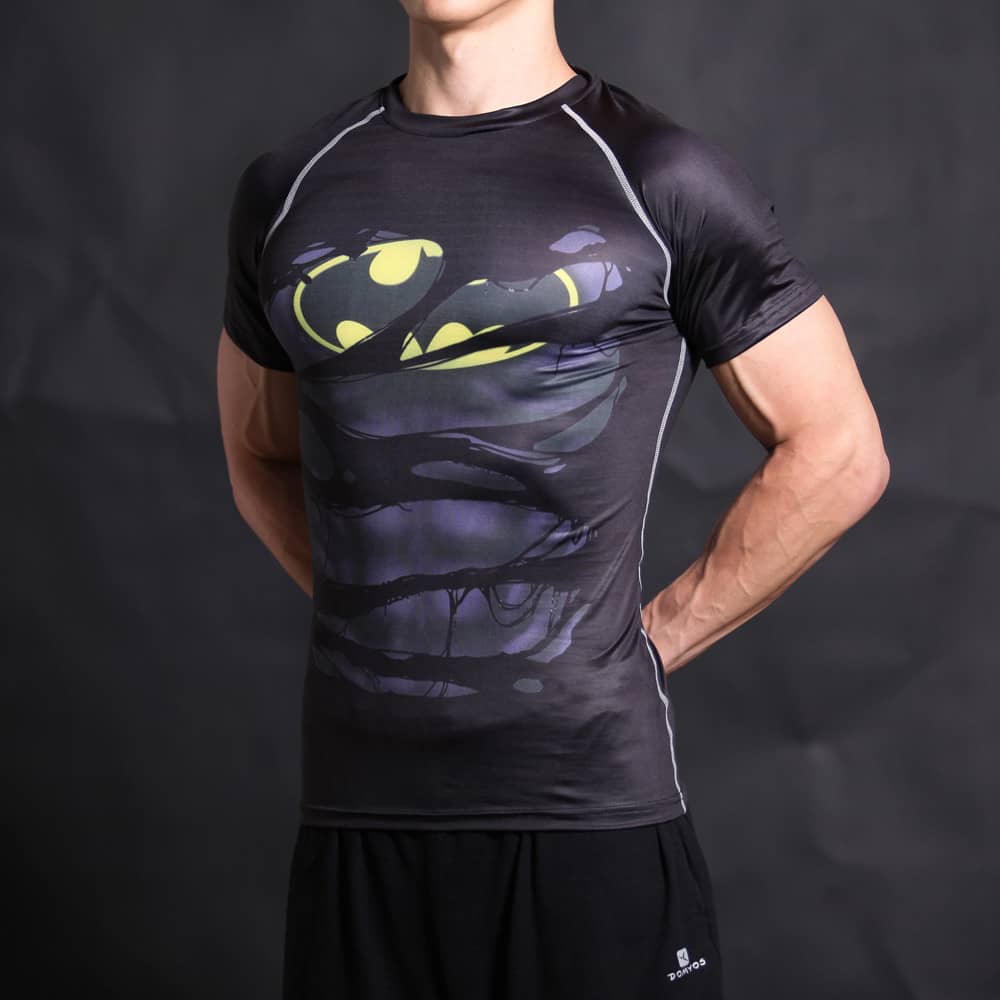 Batman 3D Printed Crossfit T-shirt Black And White Color – REAL