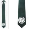 Dark Green tie-White