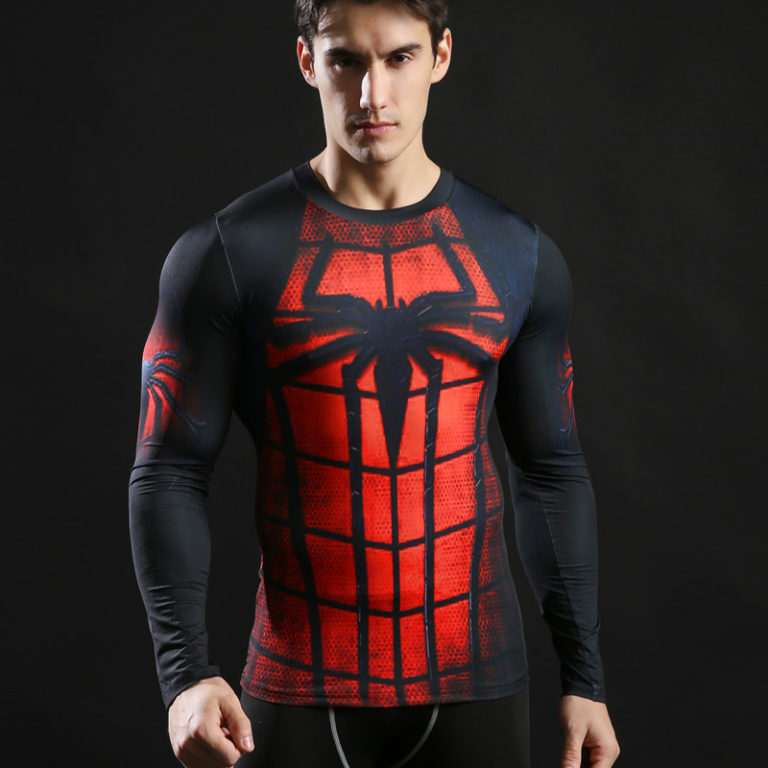 Spiderman Red and Black Full-Sleeves Compression T-Shirt – REAL ...
