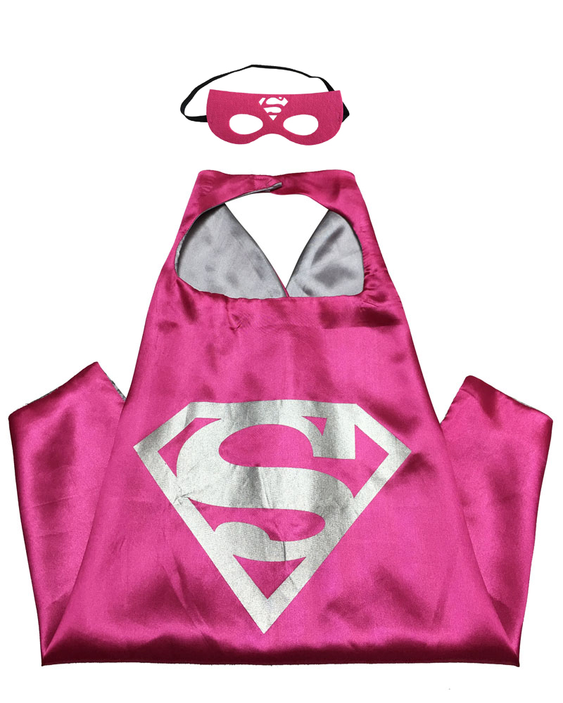 Super Hero Kids Costume Cape & Mask Set Supergirl 