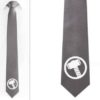 Gray tie White logo