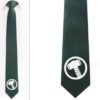 Dark Green tie-White