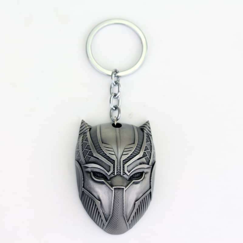 Marvel Avengers Black Panther Mask Metal Keychain NEW Keyring 