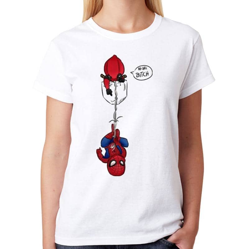 Deadpool Spiderman Funny Women's T-Shirt – REAL INFINITY WAR