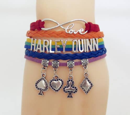 Comics Suicide Squad Charms Bracelets The Clown's Girl Harley Quinn Enamel  Pendant Hand Chains for Women Personality Bangles
