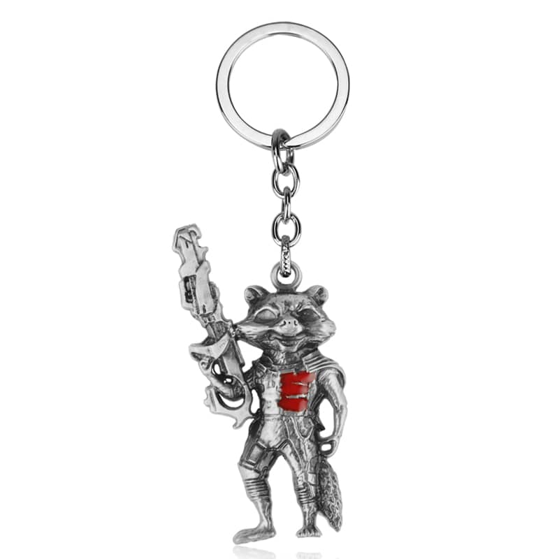 Key Chain NEW Marvel Guardians of the Galaxy Rocket Raccoon Pewter Keyring 